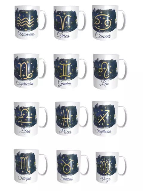 Birthday Gift Coffee Mug Zodiac Sign star Sign for Her and Him