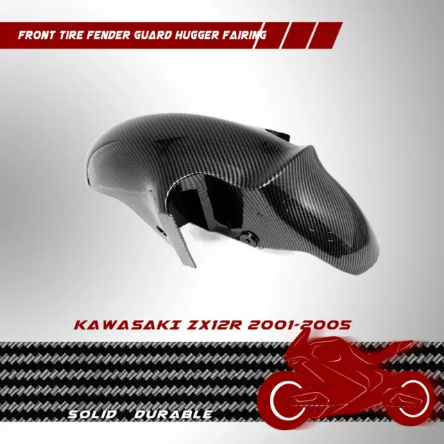 Fit For KAWASAKI ZX12R 01-05 Front Tire Fender Guard Hugger Fairing Carbon Fiber