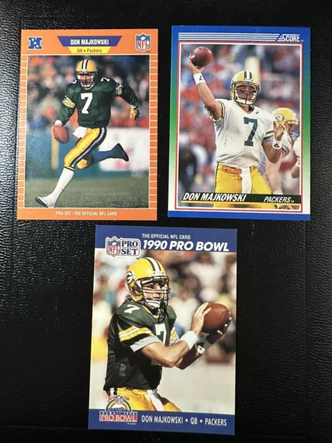 1989 PRO SET #133 Don Majkowski + 2 Bonus Cards NFL Green Bay Packers 🏈