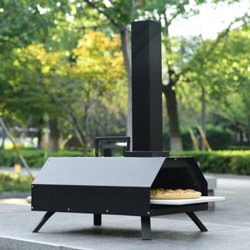 Pizzaofen Pellet Pizzastein 11 Zoll Grillofen Edelstahl Backofen Outdoor