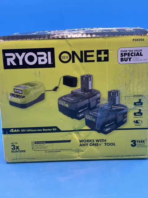 Ryobi ONE+ 18V Battery and Charger Kit - PSK006
