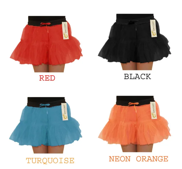 New Crazy Chick Girls 2 Layers Neon Tutu Skirt Fancy Dress Skirts  Age 5-10