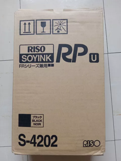 Genuine Riso Soyink S-4202 Black Duplicator Box of 2 Cartridges New