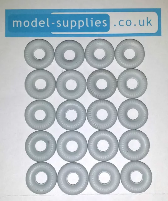 Dinky 20mm Repro Grey Round Tread Tyres Dinky 23 series Cars Supertoy trucks