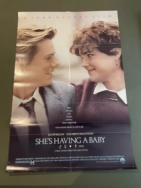 SHE'S HAVING A BABY Original Theatrical Movie Poster 1988 BACON