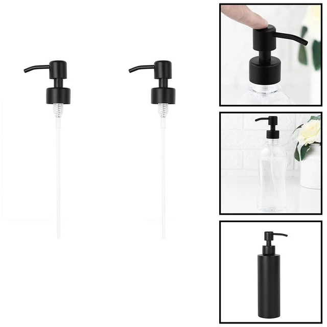 Bomba de jabón Jar Tube negro universal 2 piezas/juego dispensador de loción líquida acero inoxidable