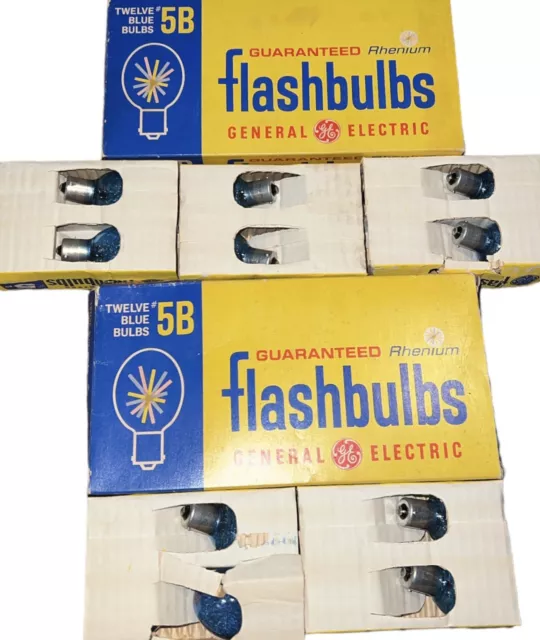 Bombillas de colección GE 5B bombillas azules cámara eléctrica general 2 cajas 18 bombillas