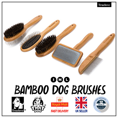Bamboo Grooming Brush Pin Bristle Slicker Comb Double Set Truelove Dog Cat Pet