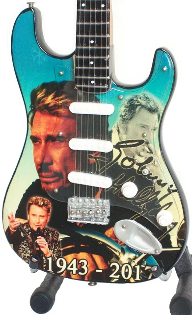 Guitare miniature hommage au biker Johnny Hallyday