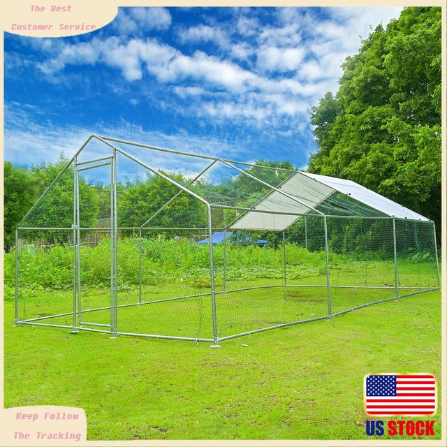 13 X 20 ft Large Metal Chicken Coop Hen Run House Walkin Poultry Cage