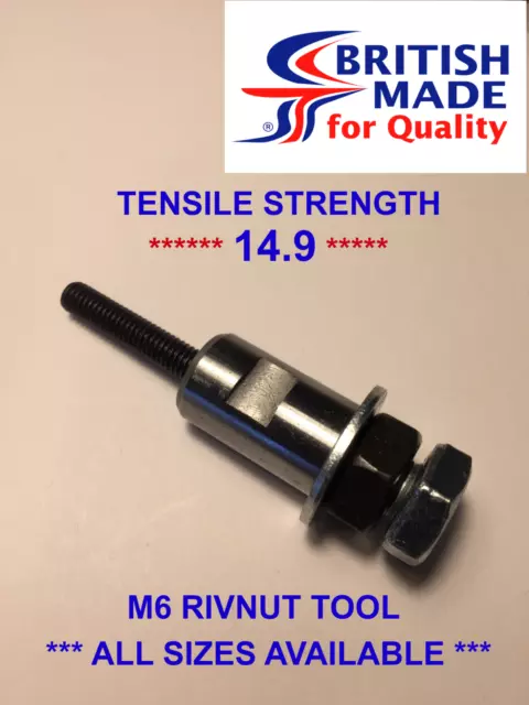 M6 - Heavy Duty High Tensile *14.9* Rivnut Rivet Nut Nutsert Tool  ^^UK^^