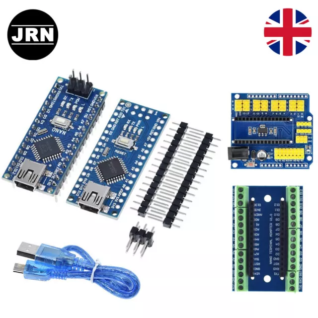 Nano V3 ATmega328P Board CH340 Mini USB Expansion Shield for Arduino Nano UK