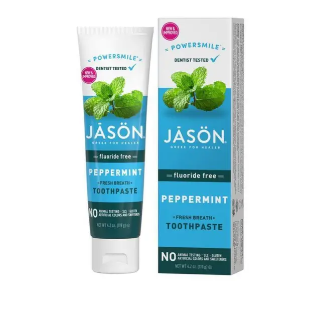 💚 Jason Toothpaste Powersmile Peppermint Fluoride Free 119g