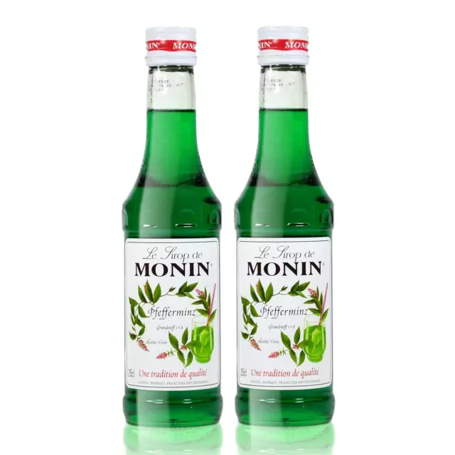 2x Monin Pfefferminz Sirup, 250 ml Flasche