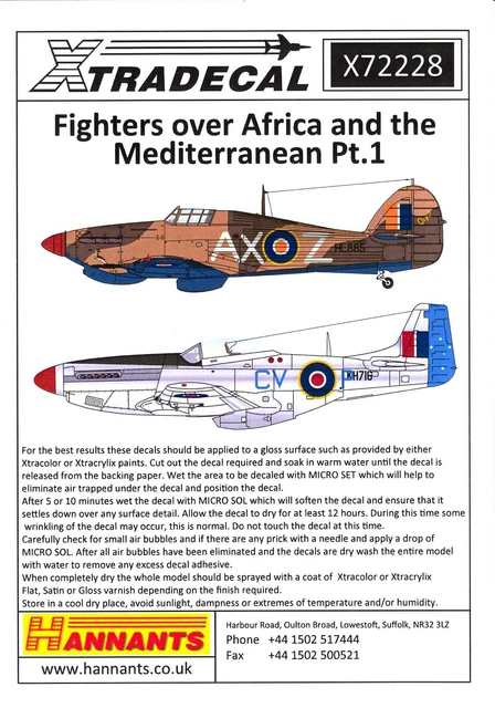 Xtra Decals 1/72 FIGHTERS OVER AFRICA and the MEDITERRANEAN Part 1