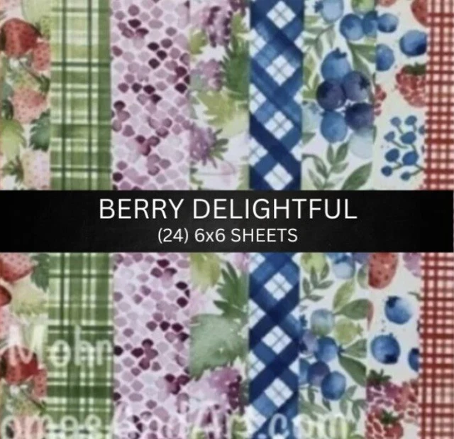 Fresa de papel Stampin Up BERRY DELIGHTFUL serie de diseñador - (24) 6x6 hojas