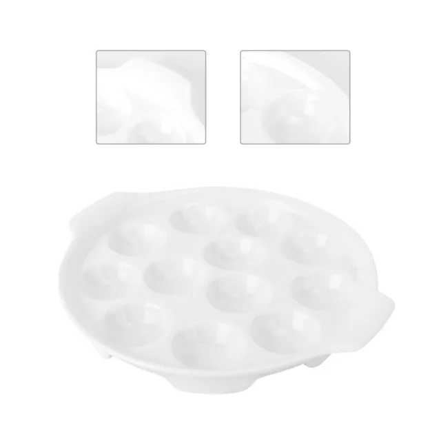 Ceramic Snail Dish: 12 Holes Tray Oyster Pan-DO