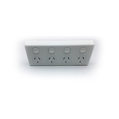 4 Gang GPO Quad Power Point Outlet 5x Bulk 3 Pin Socket Outlet with Switches