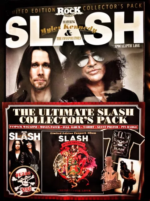 SLASH ULTIMATE FANPACK+T-SHIRT Size-MEDIUM plus Magazine, CD,Patch,Badge+Poster.