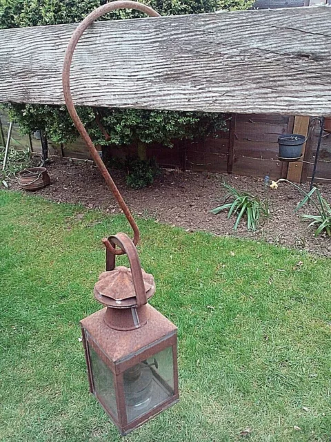 Vintage 15" Forged Iron hook for Barn Beam game Hanger storm / tilly  lamp sack