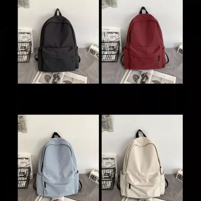 Nylon Versatile Backpack Black Grey White Red Travel Bag  Unisex