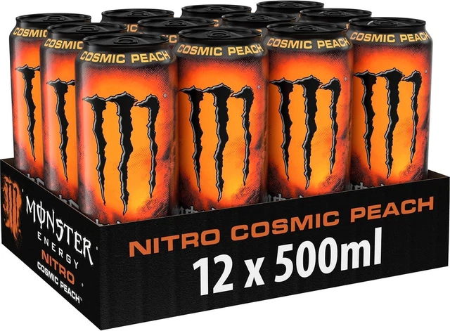 MONSTER ENERGY DRINK Nitro Cosmic Peach 500ml Pack of 12 £21.99 ...