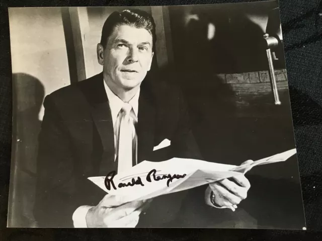 RONALD REAGAN Hand Signed Photograph - Film Actor & former US President