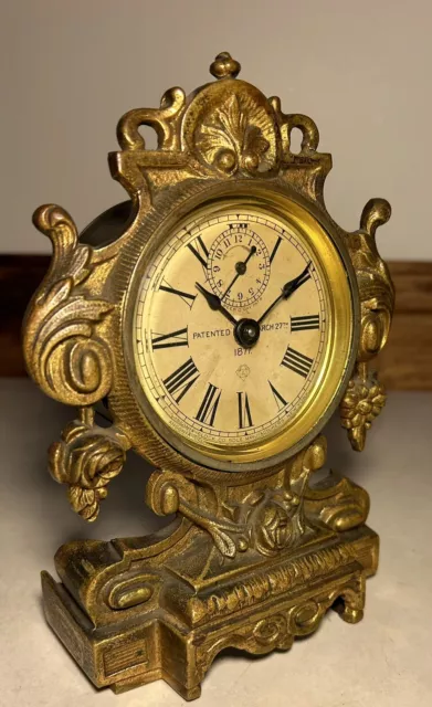 Victorian Ansonia “Peep O Day” Alarm Desk Table Mantel Clock