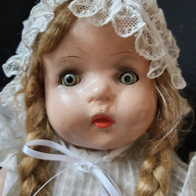 1935 Horsman 12" Jo-Jo Composition Doll -Braided Mohair Hair- Blue Eyes