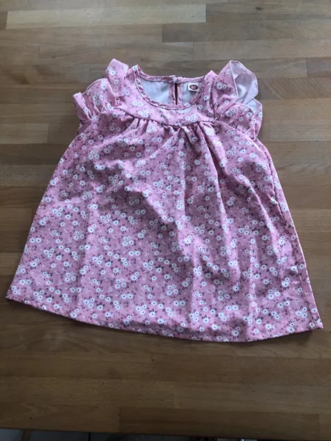 Süßes Kinderkleid, Kleidchen, Rosa  mit weißen Blümchen Gr. 86/92