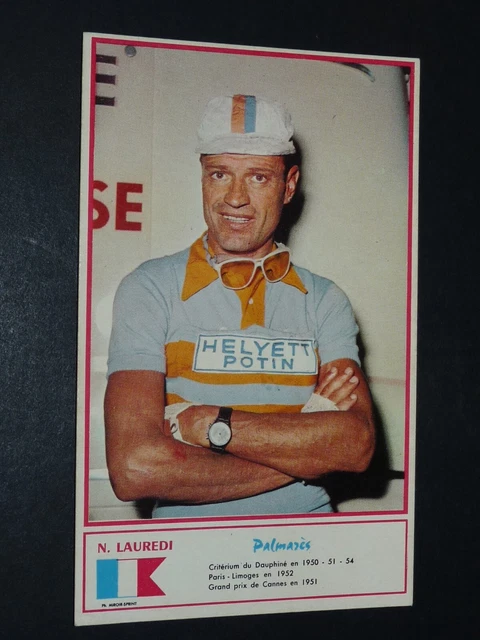 CARTE MIROIR SPRINT Cyclisme 1961 Nello Lauredi Tour France Helyett
