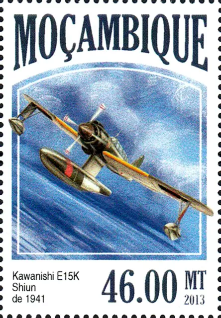 Mosambik postfrisch MNH WWII Kawanishi E15K1 Shiun Japan Wasserflugzeug Militär