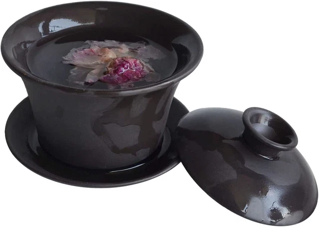 Gaiwan Yixing Zisha Clay Teacup 5Oz Tureen Chinese Kung Fu Sancai Tray Cup Tea