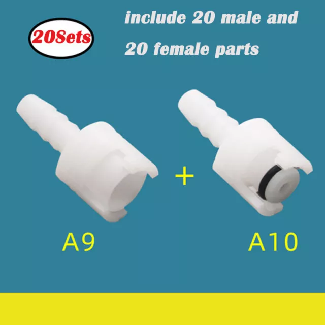 Universal 20Male+20Female Plastic NIBP Cuff Air Hose Connectors Quick Connector