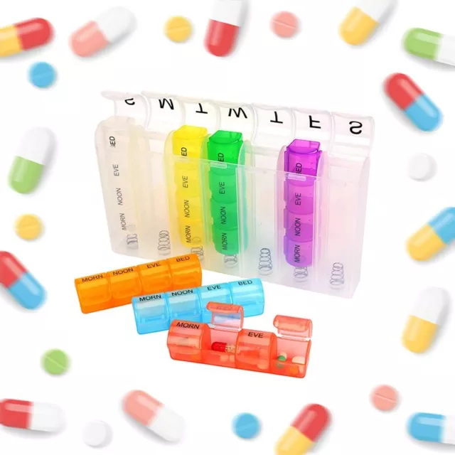 Weekly 7 Day Pop Up Pill Box Medicine Tablet Storage Organiser Dispenser Holder