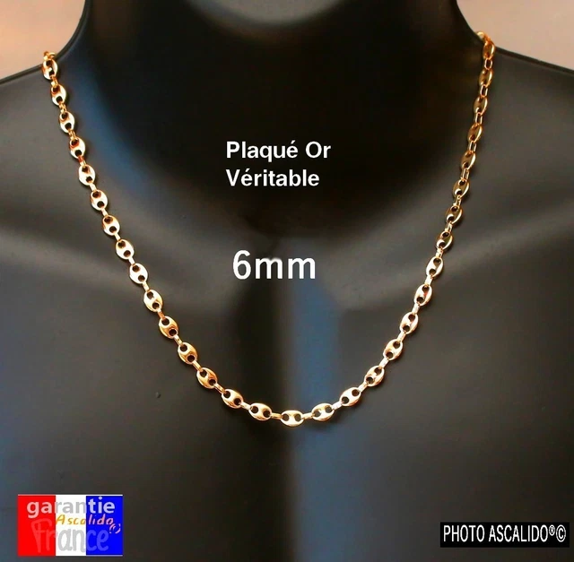 Collier Pour Homme En Acier Inoxydable, Maille Grain De Café Avec Fermoir - Neuf Avec Emballage