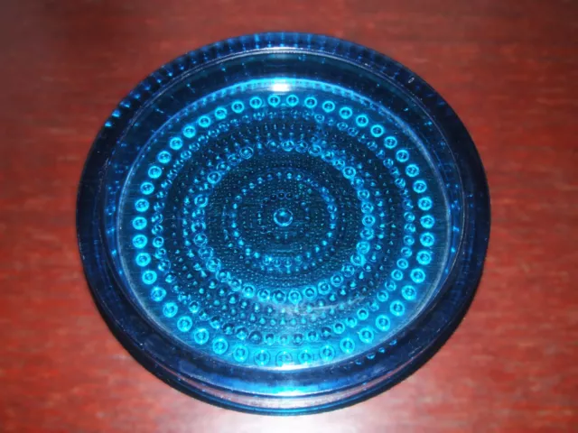 A Vintage Glass Dish / Ashtray Kingfisher Blue...1960's/70's ??