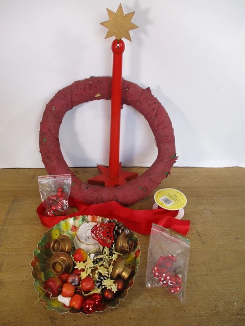 Adventskranz m. Spirituslack um 1930 + Ersatzteile Selbstbau Basteln Weihnacht