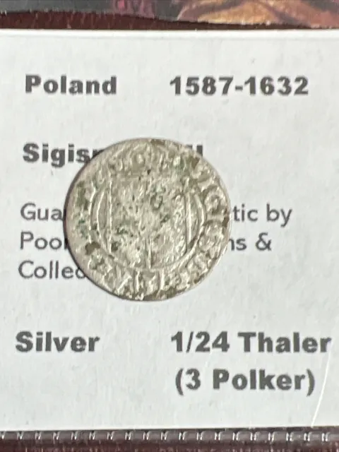 Holy Roman Empire Poland Sigismund III 1587-1632 Silver 1/24 Thaler 20mm M1512