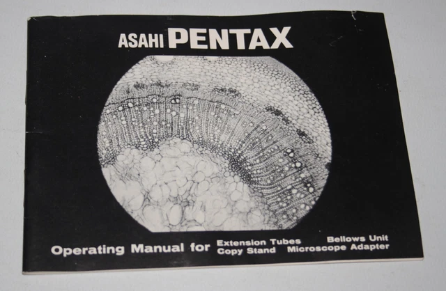 Asahi Pentax Manuale operativo per tubi di prolunga, unità soffietto, supporto copia