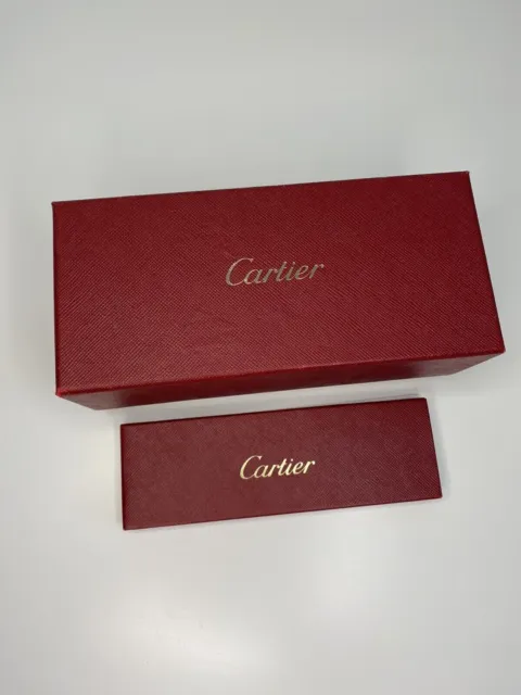Box Cartier Red Case Empty Eyeglasses Authentic Clean Cloth Certificate Booklet
