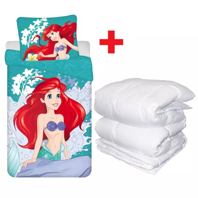 Disney Ariel Complete Lit Simple Housse de Couette + Duvet Hivernal 140x200cm