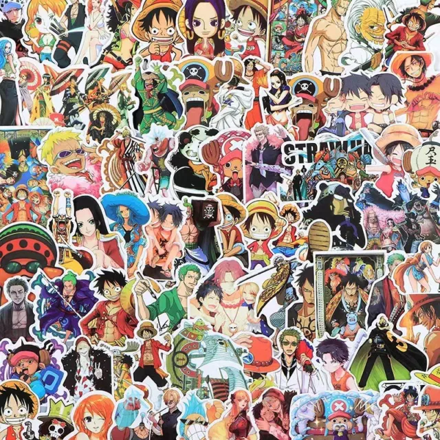 6 One Piece Anime Laptop Wall Stickers Luffy Zoro Nami Boa #BW