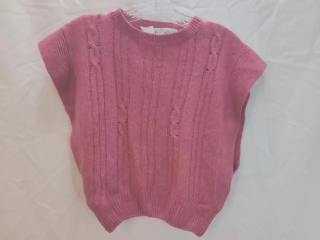 Women's Vintage Sweater Vest Wyndcliff Large Angora Ramie Blend Pink mauve