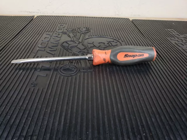 #bc077  Snap On 5/16 Flat Tip .050" Hard Grip Screwdriver ORANGE SHD6