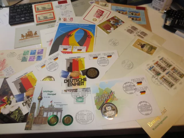 Posten DDR 1953-1990 mit FDC, Numisbriefen, reichlich Grossbriefe FDC + Wendem.