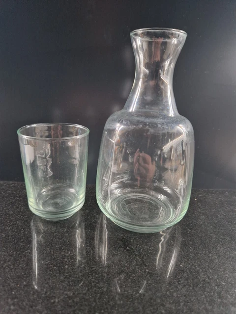 Water Carafe Glass Decanter Nightstand Used bedside water jug used plain glass