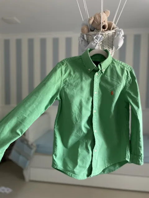 Orig Ralph Lauren Kinder Hemd Polohemd 7 Jahre / 122 cm Langarm Grün