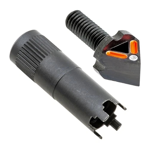 Blitzkrieg Components Chevron Front Sight Post - Orange Strip w/Grow In Dark Dot 2
