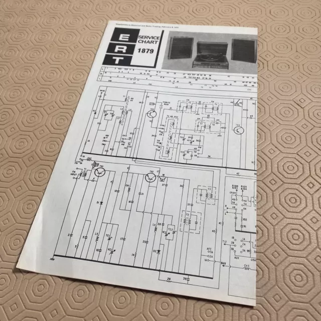 Original Service Chart ERT 1879 Record Player